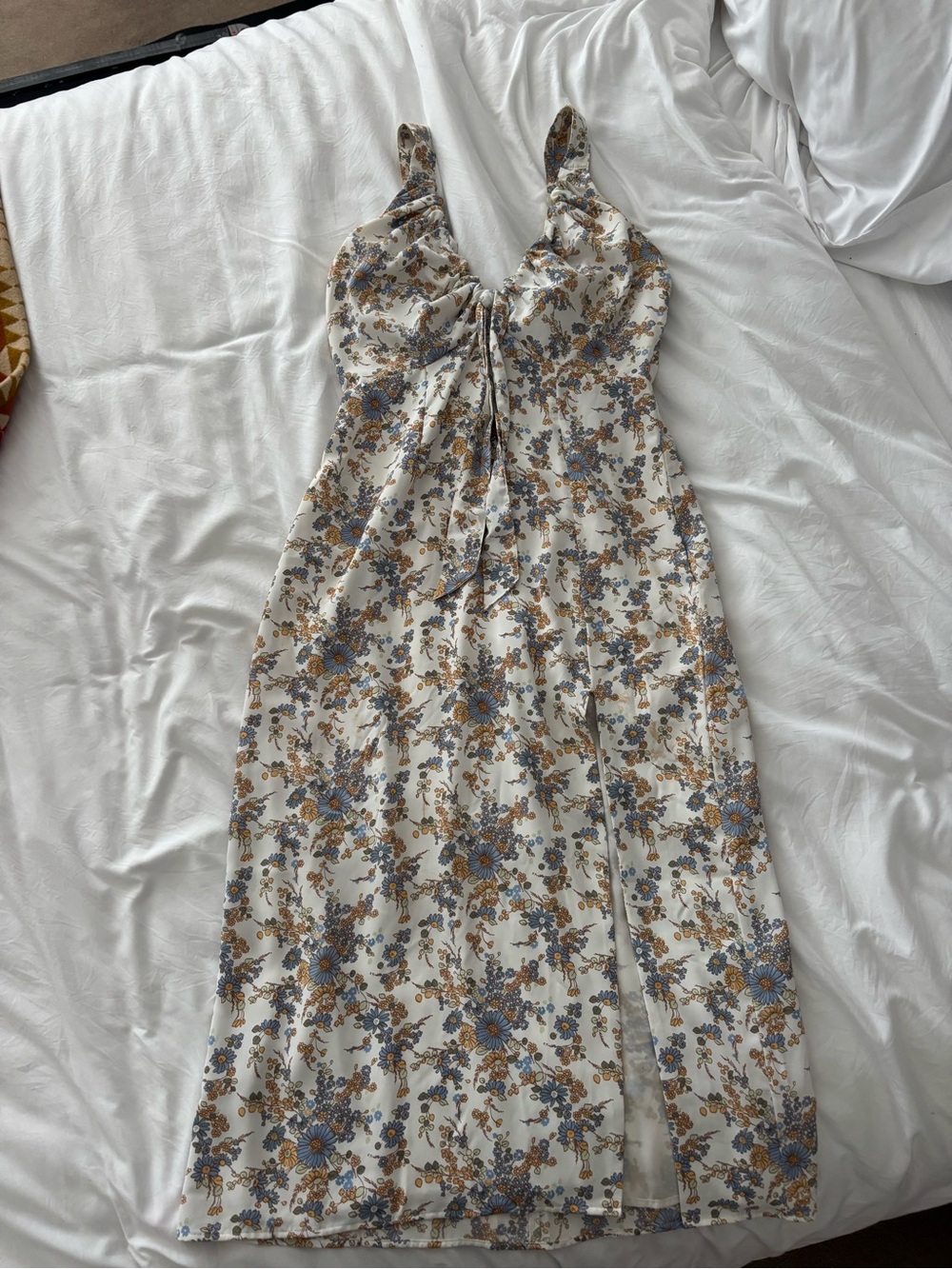 Abercrombie & Fitch Floral Tie Front Midi Dress Size M